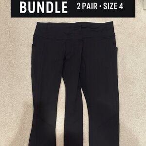 2 Pairs Lululemon Leggings – Size 4 – Black – Great Condition